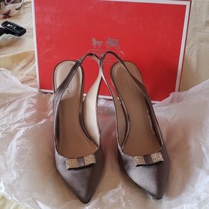 Coach Heather Satin Heels